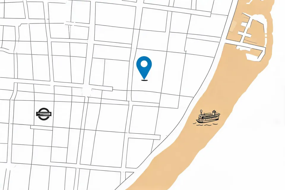 Illustrated map showing Camira material advisory desk
