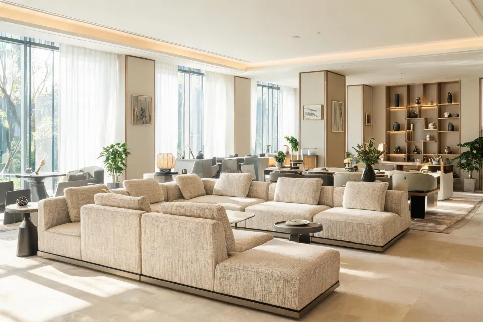 Hospitality lounge upholstery application