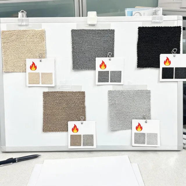 Transport interior upholstery sample board
